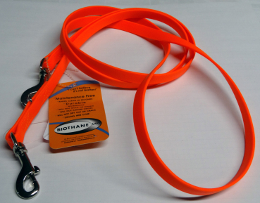 BioThane Führleine genäht 13mm neon orange 180cm