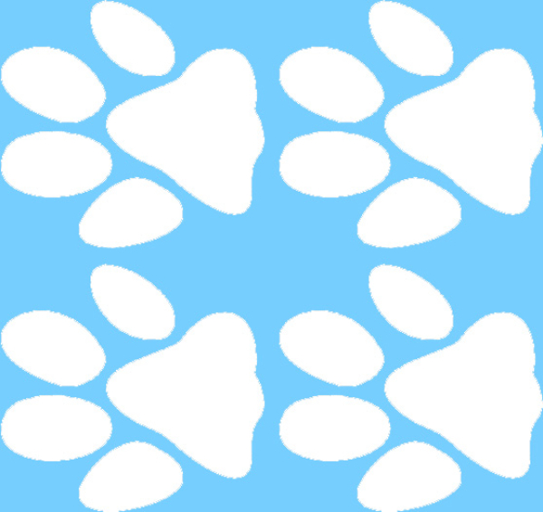 Aufkleber mit Pfoten weiss