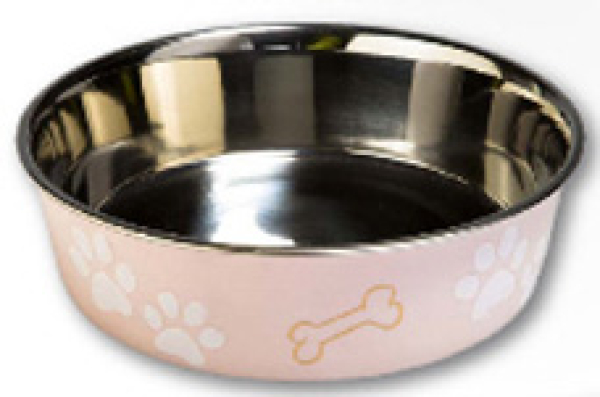 Edelstahlnapf mit Motiv rosa 750ml 17cm rutschfest